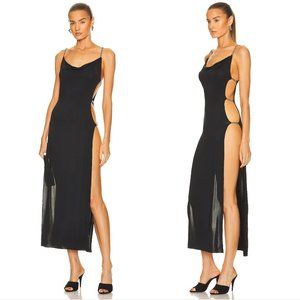 Agent Provocateur Kazzia Cover Up Midi Dress in Black & Silver - 6 - Medium M